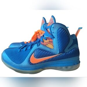 Nike Lebron 9 Men's Blue and Orange Sz11.5 Athletic Shoes